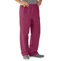 Medline AngelStat Unisex Elastic Waist Cargo Scrub Pants - AngelStat Unisex Elastic Waist Cargo Scrub Pants, Size L Regular Inseam, Raspberry - 674NTRLM