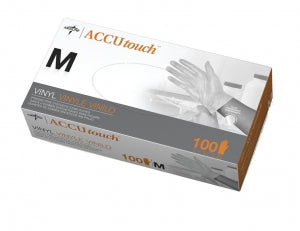 Medline Accutouch Synthetic Exam Gloves - CA Only - For California Only, Accutouch Powder-Free Clear Vinyl Exam Gloves, Size M - 6MDS192075