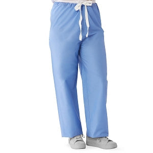Medline Encore Unisex Reversible Scrub Pants with Drawstring Waist - Encore Unisex Reversible Drawstring Scrub Pants with Angelica Color-Coding, Size M Regular Inseam, Ceil Blue - 700PTHM-CA