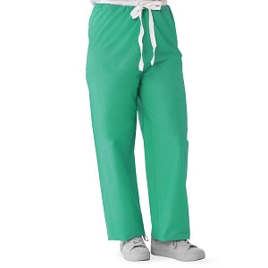Medline Encore Unisex Reversible Scrub Pants with Drawstring Waist - Encore Unisex Reversible Drawstring Scrub Pants with Fashion Seal Color-Coding, Size XS Regular Inseam, Jade - 700PTJXS-CF
