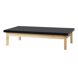 Bailey Mat Tables Mat Table, 5'W x 7'L, Natural, Navy Blue Upholstery - 70369/NATNBL/NA