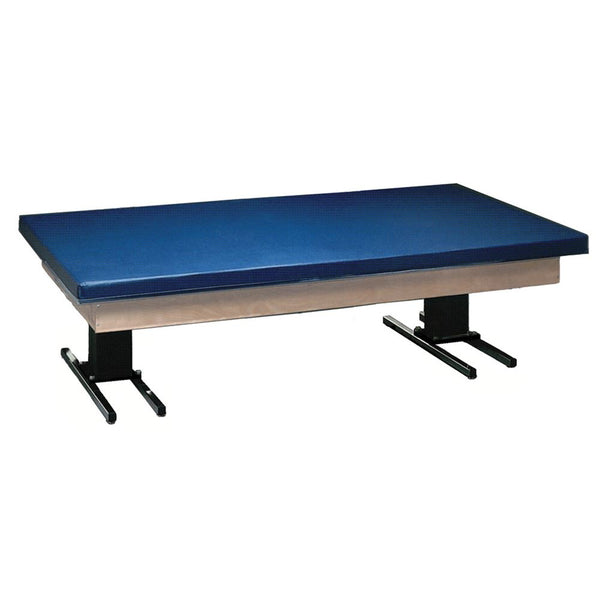 Bailey Economy Hi-Low Manual Mat Tables Economy Mat Table, Manual, 5'W x 7'L, Natural/White Upholstery - 70396/NATWHT/NA