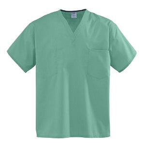 Medline Encore Unisex Two Pocket Scrub Tops - Encore Unisex Reversible V-Neck 2-Pocket Scrub Top with Fashion Seal Color-Coding, Size M, Jade - 710PTJM-CF
