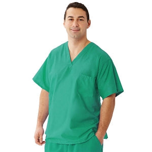 Medline Encore Unisex Two Pocket Scrub Tops - Encore Unisex Reversible V-Neck 2-Pocket Scrub Top with Fashion Seal Color-Coding, Size 2XL, Jade - 710PTJXXL-CF