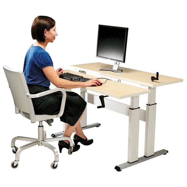 Alimed Hand Crank Tables and Bi-Level Workstations Crank Adjustable Table, 60"W x 30"D - 712049