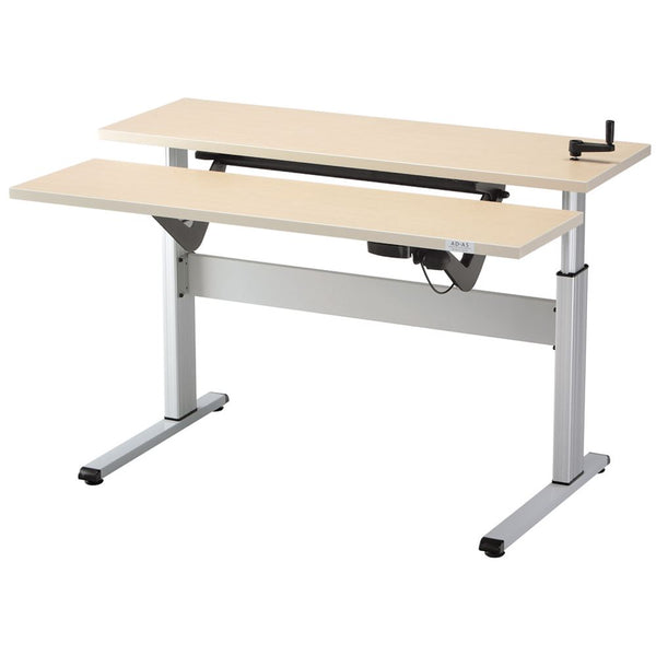 Alimed Hand Crank Tables and Bi-Level Workstations Bi-Level Workstation, Hand Crank, Adj. with Keyboard Lift, 60" - 712053