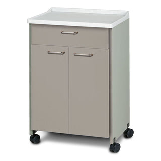Clinton Mobile Treatment Cabinet, ABS Molded Top, 2 Door/1 Drawer Mobile Treatment Cabinet, ABS Molded Top, 2 Door/1 Drawer, Slate Grey - 712240/NA/NA/ASG