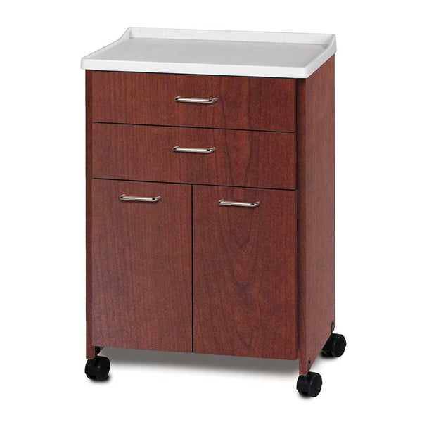 Clinton Mobile Treatment Cabinet, ABS Molded Top, 2 Door/2 Drawer Mobile Treatment Cabinet, ABS Molded Top, 2 Door/2 Drawer, Dark Cherry - 712242/NA/NA/CHERRY