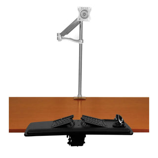Alimed Zuma Monitor and Keyboard Tray Sit-Stand Bundle Dual Monitor Arm, Black - 712545/BLACK/NA