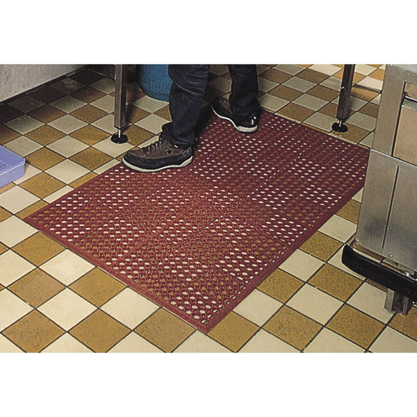Alimed Sanitop Drainage Mats Sanitop Matting, 3'W x 5'L, Red - 71295