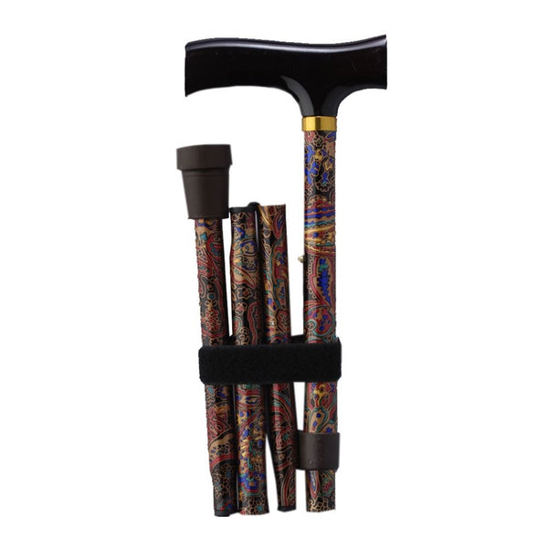 Alimed Adjustable Travel Folding Cane Adjustable Travel Folding Cane, Paisley - 713327