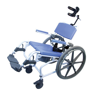 Healthline EZee Life Tilt Aluminum Shower-Commode Aluminum Self-Propelled Tilt Shower Commode Chair, 20" Seat - 713534