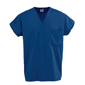Medline Encore Unisex Cap Sleeve Reversible Scrub Tops - Encore Scrub Top with Cap Sleeves, Royal Blue, Size 3XL, Medline Color Coding - 720PRYXXXL-CM