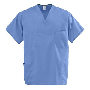 Medline Encore Unisex Reversible V-Neck Scrub Top with 4 Pockets - Encore Unisex Reversible V-Neck 4-Pocket Scrub Top with Fashion Seal Color-Coding, Size M, Ceil Blue - 730PTHM-CF