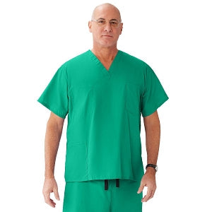 Medline Encore Unisex Reversible V-Neck Scrub Top with 4 Pockets - Encore Unisex Reversible V-Neck 4-Pocket Scrub Top with Medline Color-Coding, Size 2XL, Jade - 730PTJXXL-CM