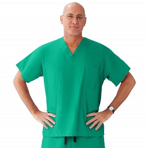 Medline Encore Unisex Reversible V-Neck Scrub Top with 4 Pockets - Encore Unisex Reversible V-Neck 4-Pocket Scrub Top with Medline Color-Coding, Size 3XL, Jade - 730PTJXXXL-CM