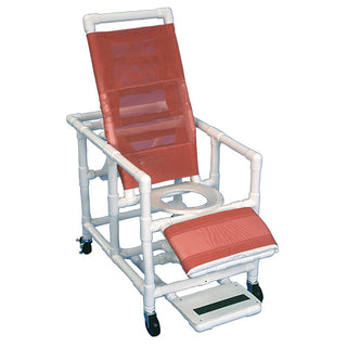 Healthline Reclining PVC Shower Commode Chair Optional 7 Quart Pail - 77266