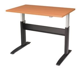 Alimed Electric Height Adjustable Tables and Bases Table, 30" x 48", Black, Cherry - 79973/CHRY/NA