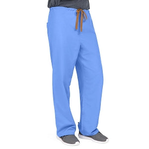 Medline PerforMAX Unisex Reversible Scrub Pants with Front Drawstring - PerforMAX Unisex Reversible Drawstring Scrub Pants with Angelica Color-Coding, Size M Long Inseam, Ceil Blue - 800NTHML-CA