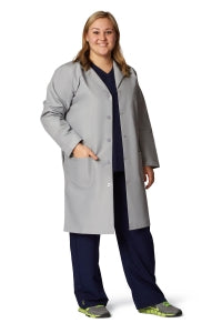 Medline Unisex Knee Length Lab Coats - Unisex Knee-Length Lab Coat, Gray, Size 2XL - 83044GRYXXL