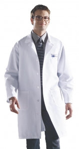 Medline Unisex Knee Length Lab Coats - Unisex Knee-Length Lab Coat, White, Size M - 83044QHWM