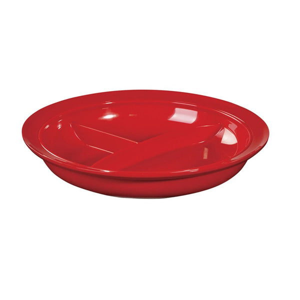 AliMed 3-Compartment Divided Plates 3-Compartment Divided Plate, Red, cs/12 - 8319212