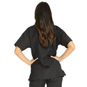 Medline PerforMAX Women's V-Neck Tunic Scrub Top with 2 Pockets - PerforMAX Women's V-Neck 2-Pocket Tunic Scrub Top, Size S, Black - 839DKWS