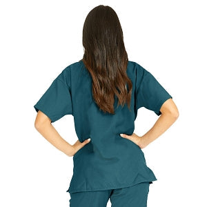 Medline PerforMAX Women's V-Neck Tunic Scrub Top with 2 Pockets - PerforMAX Women's V-Neck 2-Pocket Tunic Scrub Top, Size 5XL, Caribbean Blue - 839NNT5XL