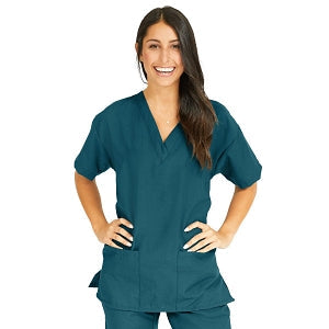 Medline PerforMAX Women's V-Neck Tunic Scrub Top with 2 Pockets - PerforMAX Women's V-Neck 2-Pocket Tunic Scrub Top, Size 5XL, Caribbean Blue - 839NNT5XL