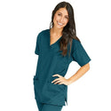 Medline PerforMAX Women's V-Neck Tunic Scrub Top with 2 Pockets - PerforMAX Women's V-Neck 2-Pocket Tunic Scrub Top, Size 2XL, Caribbean Blue - 839NNTXXL