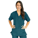 Medline PerforMAX Women's V-Neck Tunic Scrub Top with 2 Pockets - PerforMAX Women's V-Neck 2-Pocket Tunic Scrub Top, Size 2XL, Caribbean Blue - 839NNTXXL