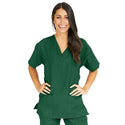 Medline PerforMAX Women's V-Neck Tunic Scrub Top with 2 Pockets - PerforMAX Women's V-Neck 2-Pocket Tunic Scrub Top, Size 3XL, Evergreen - 839JEGXXXL