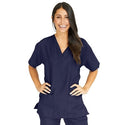 Medline PerforMAX Women's V-Neck Tunic Scrub Top with 2 Pockets - PerforMAX Women's V-Neck 2-Pocket Tunic Scrub Top, Size XS, Navy - 839NNTXS