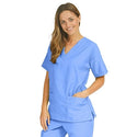 Medline PerforMAX Women's V-Neck Tunic Scrub Top with 2 Pockets - PerforMAX Women's V-Neck 2-Pocket Tunic Scrub Top, Size 2XL, Ceil Blue - 839NNTXXL