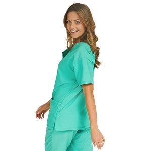 Medline PerforMAX Women's V-Neck Tunic Scrub Top with 2 Pockets - PerforMAX Women's V-Neck 2-Pocket Tunic Scrub Top, Size 3XL, Jade - 839NNTXXXL