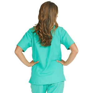 Medline PerforMAX Women's V-Neck Tunic Scrub Top with 2 Pockets - PerforMAX Women's V-Neck 2-Pocket Tunic Scrub Top, Size 3XL, Jade - 839NNTXXXL