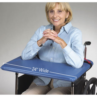 SkiL-Care SofTop Laptray Bariatric SofTop Laptray fits 20"-22" Wheelchairs, Blue Vinyl - 705022