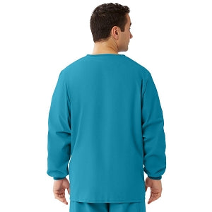 Medline Unisex AngelStat Snap-Front Warm-Up Scrub Jackets - AngelStat Unisex Snap Front Scrub Jacket, Peacock, Size 4XL - 849NBT4XL