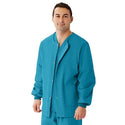 Medline Unisex AngelStat Snap-Front Warm-Up Scrub Jackets - AngelStat Unisex Snap Front Scrub Jacket, Peacock, Size XS - 849NBTXS