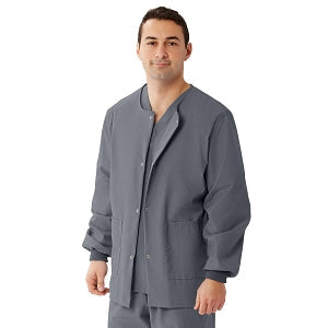 Medline Unisex AngelStat Snap-Front Warm-Up Scrub Jackets - AngelStat Unisex Snap Front Scrub Jacket, Charcoal, Size 5XL - 849NCC5XL
