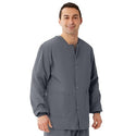 Medline Unisex AngelStat Snap-Front Warm-Up Scrub Jackets - AngelStat Unisex Snap Front Scrub Jacket, Charcoal, Size 5XL - 849NCC5XL