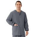 Medline Unisex AngelStat Snap-Front Warm-Up Scrub Jackets - AngelStat Unisex Snap Front Scrub Jacket, Charcoal, Size 3XL - 849NCCXXXL