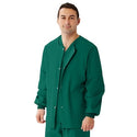 Medline Unisex AngelStat Snap-Front Warm-Up Scrub Jackets - AngelStat Unisex Snap Front Scrub Jacket, Hunter Green, Size XS - 849NHGXS