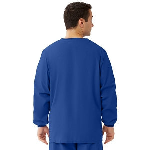 Medline Unisex AngelStat Snap-Front Warm-Up Scrub Jackets - AngelStat Unisex Snap Front Scrub Jacket, Sapphire, Medical Apparel, Size S - 849NHTS-CM