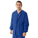 Medline Unisex AngelStat Snap-Front Warm-Up Scrub Jackets - AngelStat Unisex Snap Front Scrub Jacket, Sapphire, Size XS - 849NHTXS