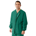 Medline Unisex AngelStat Snap-Front Warm-Up Scrub Jackets - AngelStat Unisex Warm-Up Scrub Jacket, Emerald, Size XS - 849NJTXS