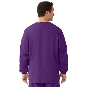 Medline Unisex AngelStat Snap-Front Warm-Up Scrub Jackets - AngelStat Unisex Warm-Up Scrub Jacket, Regal Purple, Size L - 849NRPL