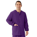 Medline Unisex AngelStat Snap-Front Warm-Up Scrub Jackets - AngelStat Unisex Warm-Up Scrub Jacket, Regal Purple, Size M - 849NRPM