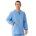 Medline Unisex AngelStat Snap-Front Warm-Up Scrub Jackets - AngelStat Unisex Warm-Up Scrub Jacket, Ciel Blue, Size 4XL - 849NTH4XL