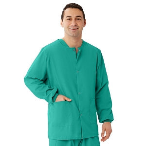 Medline Unisex AngelStat Snap-Front Warm-Up Scrub Jackets - AngelStat Unisex Warm-Up Scrub Jacket, Jade, Size S, Angelica Color Coding - 849NTJS-CA